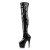 Pleaser Bota Alta ADORE-3000 Negro Charol ElásticoEU-37 / US-7