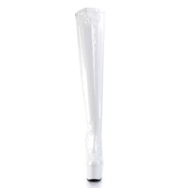 Pleaser Bota Alta ADORE-3000 Blanco Charol...