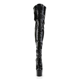 Pleaser Bota Alta ADORE-3023 Negro Charol Elástico EU-37 / US-7