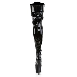 Pleaser Bota Alta ADORE-3023 Negro Charol Elástico EU-37 / US-7