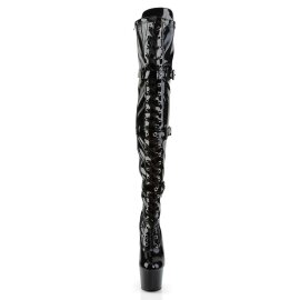 Pleaser Bota Alta ADORE-3028 Negro Charol Elástico EU-37 / US-7