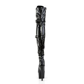 Pleaser Bota Alta ADORE-3028 Negro Charol Elástico EU-37 / US-7