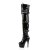 Pleaser Bota Alta ADORE-3028 Negro Charol Elástico EU-37 / US-7