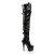 Pleaser Bota Alta ADORE-3028 Negro Charol Elástico EU-37 / US-7