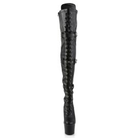 Pleaser Bota Alta ADORE-3028 Negro Charol Elástico...