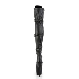 Pleaser Bota Alta ADORE-3028 Negro Charol Elástico EU-37 / US-7