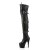 Pleaser Bota Alta ADORE-3028 Negro Charol Elástico EU-37 / US-7