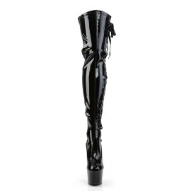Pleaser Bota Alta ADORE-3050 Negro Charol Elástico EU-37 / US-7