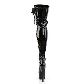 Pleaser Bota Alta ADORE-3050 Negro Charol Elástico EU-37 / US-7