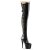 Pleaser Bota Alta ADORE-3050 Negro Charol Elástico EU-37 / US-7