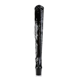 Pleaser Bota Alta ADORE-3063 Negro Charol Elástico...
