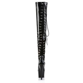 Pleaser Bota Alta ADORE-3063 Negro Charol Elástico EU-37 / US-7