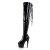Pleaser Bota Alta ADORE-3063 Negro Charol Elástico EU-37 / US-7