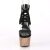 Pleaser Sandalia de Tacón ADORE-700-14LG Negro Dorado Multi Purpurina EU-35 / US-5