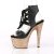 Pleaser Sandalia de Tacón ADORE-700-14LG Negro Dorado Multi Purpurina EU-35 / US-5