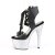 Pleaser Sandalia de Tacón ADORE-700-14LG Negro Plata Multi Purpurina EU-35 / US-5