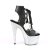 Pleaser Sandalia de Tacón ADORE-700-14LG Negro Plata Multi Purpurina EU-35 / US-5