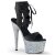 Pleaser Sandalia de Tacón ADORE-700-14LG Negro Plata Multi Purpurina EU-38 / US-8