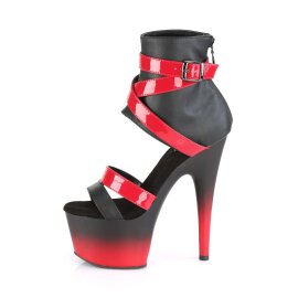 Pleaser ADORE-700-15 Black Faux Leather-Red Patent/Black-Red Matte EU-37 / US-7