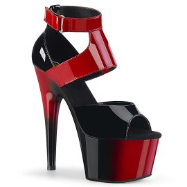 Pleaser Sandalia de Tacón ADORE-700-16 Negro Rojo...