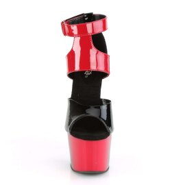 Pleaser Sandalia de Tacón ADORE-700-16 Negro Rojo...