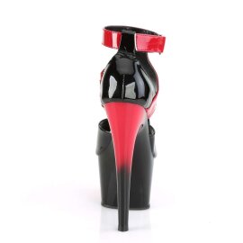 Pleaser Sandalia de Tacón ADORE-700-16 Negro Rojo EU-35 / US-5