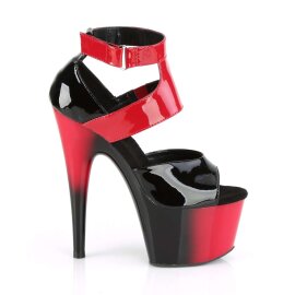 Pleaser Sandalia de Tacón ADORE-700-16 Negro Rojo EU-35 / US-5