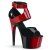 Pleaser Sandalia de Tacón ADORE-700-16 Negro Rojo EU-35 / US-5