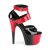 Pleaser Sandalia de Tacón ADORE-700-16 Negro Rojo EU-35 / US-5