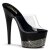 Pleaser Zapato Abierto ADORE-701-3 Negro Transparente Plata Metalizado EU-35 / US-5