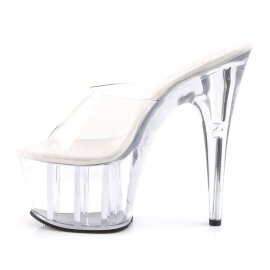 Pleaser Zapato Abierto ADORE-701 Plata Transparente EU-35 / US-5