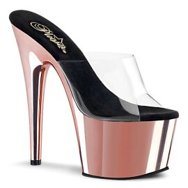 Pleaser Zapato Abierto ADORE-701 Transparente Oro Rosado...