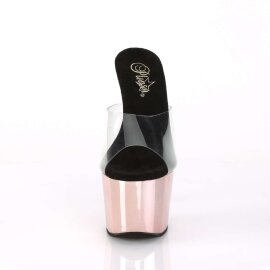 Pleaser Zapato Abierto ADORE-701 Transparente Oro Rosado...