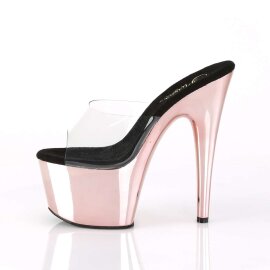 Pleaser Zapato Abierto ADORE-701 Transparente Oro Rosado Claro Metalizado EU-35 / US-5