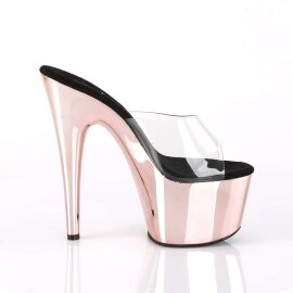 Pleaser Zapato Abierto ADORE-701 Transparente Oro Rosado Claro Metalizado EU-35 / US-5
