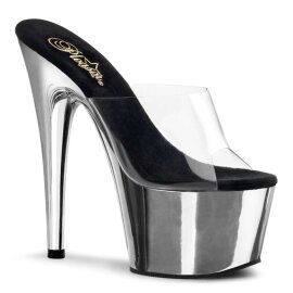 Pleaser Zapato Abierto ADORE-701 Plata Transparente...