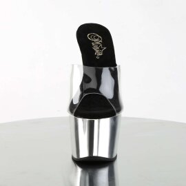Pleaser Zapato Abierto ADORE-701 Plata Transparente...