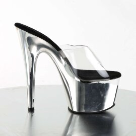 Pleaser Zapato Abierto ADORE-701 Plata Transparente Metalizado EU-35 / US-5