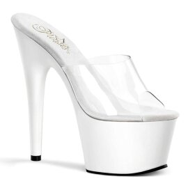 Pleaser Zapato Abierto ADORE-701 Blanco Transparente...