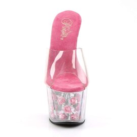 Pleaser Zapato Abierto ADORE-701FL Transparente Rosa...