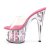 Pleaser Zapato Abierto ADORE-701FL Transparente Rosa Flores EU-35 / US-5