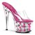 Pleaser Zapato Abierto ADORE-701FL Transparente Rosa Flores EU-37 / US-7