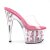 Pleaser Zapato Abierto ADORE-701FL Transparente Rosa Flores EU-37 / US-7
