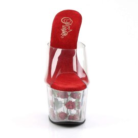 Pleaser Zapato Abierto ADORE-701FL Rojo Flores...