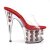 Pleaser Zapato Abierto ADORE-701FL Rojo Flores Transparente EU-35 / US-5