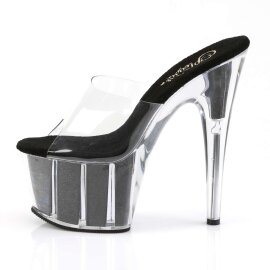 Pleaser Zapato Abierto ADORE-701G Negro Purpurina Transparente EU-37 / US-7