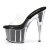 Pleaser Zapato Abierto ADORE-701G Negro Purpurina Transparente EU-37 / US-7