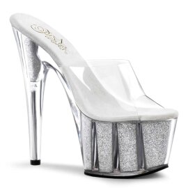 Pleaser Zapato Abierto ADORE-701G Plata Transparente...