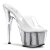 Pleaser Zapato Abierto ADORE-701G Plata Transparente Purpurina EU-37 / US-7