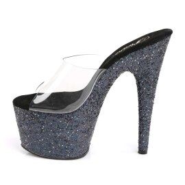 Pleaser Zapato Abierto ADORE-701LG Negro Transparente Holograma EU-35 / US-5